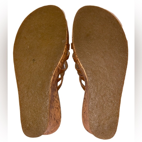 Luli Brand Ladies Cork Slide In Wedge Sandals in Tan and Natural in Size 8M - Picture 7 of 9